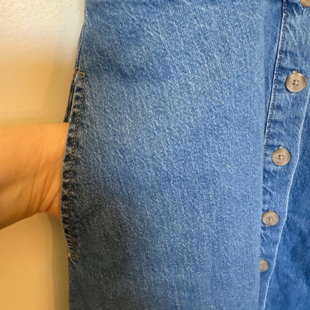 Universal Thread Button Front Denim Corset Midi A… - image 3